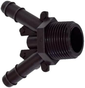 NETAFITM Drip Irrigation Barbed Fittings,3/8" 12MM Black Drip Tubing Coupler Elbow Tee Reducer (Threaded Male Adapter - 12mm 'V' 2-Way X 3/4" MPT, 25 Count) - Image 7