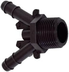 NETAFITM Drip Irrigation Barbed Fittings,3/8" 12MM Black Drip Tubing Coupler Elbow Tee Reducer (Threaded Male Adapter - 12mm 'V' 2-Way X 3/4" MPT, 25 Count) - Image 7