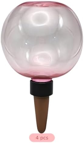 4 Pcs Self Watering Globes for Indoor Plants, 16.9 fl oz Pink Ceramic Plant Waterer, Bubble Shaped Houseplant Irrigation System, 6.69 x 3.93 in for Potted Succulents, Flowering Plants - Image 5