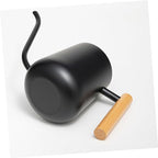 Stainless Steel Watering Pot 1000ml with Wood Handle Black - Image 3