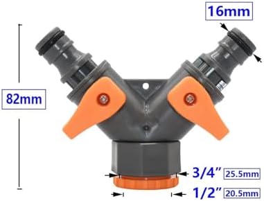 1/2 3/4 Thread 2-way Tap Hose Water Splitter Garden Tap Y Splitter Watering Fittings Adjustable Switch Joints(E) - Image 5