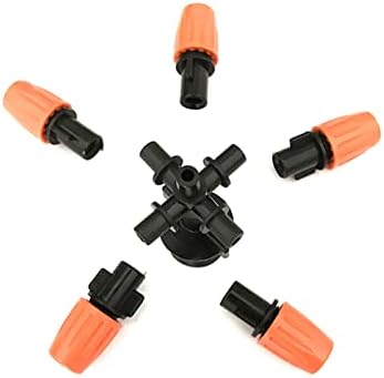 Gardening Irrigation Dripper 20 Pieces of Five-Fog Cooling Nozzle Micro-Irrigation System Garden Greenhouse Adjustable Sprinkler with 1/2 Inch Connector IT096 (Color : 20PCS) - Image 5