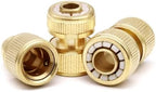 Expandable Garden Hose Repair Kit 4PCS Brass Garden Hose Quick Coupler Pipe Connector with Stop Valve for Irrigation, Water Supply, Car Wash(White) - Image 5