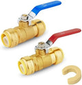 2 PCS Foskan 3/4" Push Fit Ball Valves,1/4" Turn Shut-off Valves by Unknown