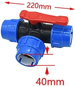 Garden Hose Fittings T-Type 32/40/50/63mm Pe Pipe Three-Way Ball Valve Garden Faucet Three-Way Manifold DN25 DN32 DN40 DN50 Connector 1 (Color : 40mm) - Image 2