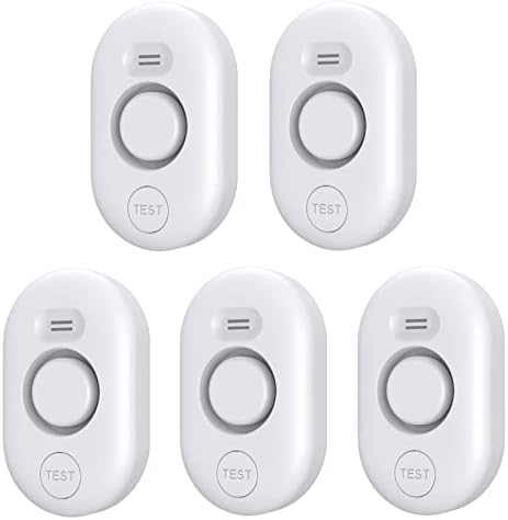 Water Leak Detector Sensor Alarm: Water Flooding Monitor for Home Adjustable Wet Moisture Alert Smart Sink Overflow Monitoring Pipe Leakage Drip Detection Warning for Basement Floor (5*Sensor) by METAK