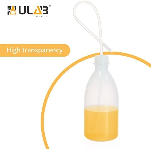 ULAB 6pcs of Vol.500ml (16oz) Wash Bottle, Narrow Mouth Squeeze Bottles, LDPE material, with Long Dispensing Tube, UWB1026 - Image 5