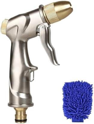 High Pressure metal Garden Water Spray Gardening Sprayer Hose Jet Household Lawn Washing Guns Yard Watering Sprinkle(Gun and cloth) by Unknown