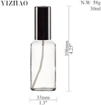 YIZHAO Clear Glass Spray Bottles 1oz, with Small Fine Mist Spray, Metal Cap, Refillable for Essential Oil,Travel,Cleaning,Perfume,Aromatherapy,Makeup – 24 Pcs - Image 2