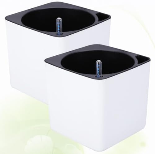 Abaodam Planter Large Capacity with Double Layer Design and Thick Cotton Rope Self Watering Flower Pot Square Plastic for Wall or Desk Indoor Plants - Image 7