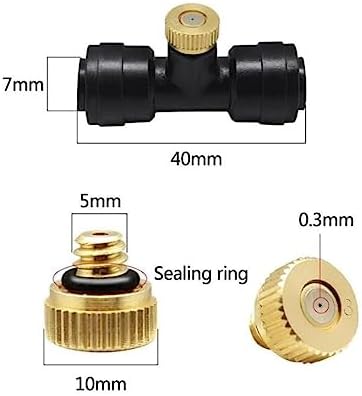 Outdoor Misting Cooling System Kit With 12V Pump,DIY Outdoor Mist Irrigation Cooling System With 3/4”Adapter And Brass Mist Nozzle, Water Mister for Irrigation, Garden, Home,9m/29.5ft Tube + 11Nozzles - Image 5