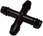 NETAFITM Drip Irrigation Barbed Fittings,3/8" 12MM Black Drip Tubing Coupler Elbow Tee Reducer (Cross - 12mm (3/8"), 25 Count) - Image 5