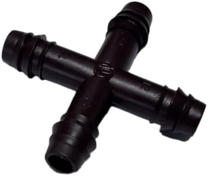 NETAFITM Drip Irrigation Barbed Fittings,3/8" 12MM Black Drip Tubing Coupler Elbow Tee Reducer (Cross - 12mm (3/8"), 25 Count) - Image 5