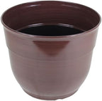 Garden Elements Indoor/Outdoor Glazed Brushed Happy Plastic Planter, Large, Dark Brown, 15" - Image 2
