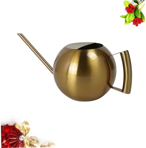 TOYANDONA 1000ml Stainless Steel Watering Can Long Spout Ball Shape for Indoor Outdoor Plants Succulent Gardening Tool Golden - Image 5