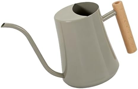 SIXRUN Stainless Steel Watering Can 1L with Long Spout Wood Handle for Indoor Plant Watering (Gray) - Image 5