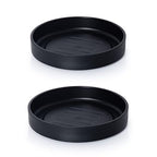 Phoenix Vine 8 Inch Plastic Plant Saucer Water Drip Tray, Heavy Sturdy Round Plant Drainage Tray for Indoors Outdoor, Set of 2, Matte Black, 21-TY-8B-2 by Phoenix+Vine