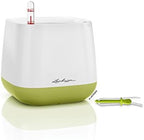 Lechuza Yula Self-Watering Garden Planter, White/Pistachio, 17" x 17" x 13" by LECHUZA