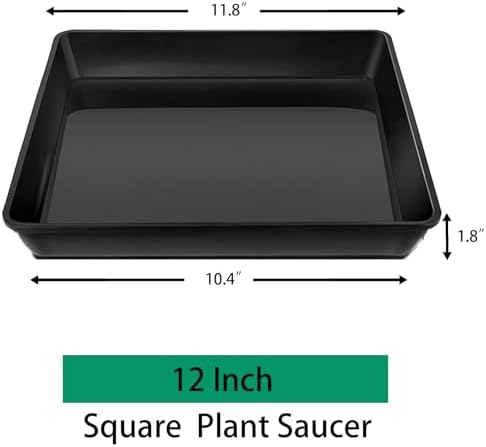 Saucers for Flower Pots, Square Plant Saucer 12 Inch 5 Pack, Planter Trays for Flower Pots, Plant Water Catcher Drip Dishes, Plastic Bottom Watering Plates Indoors and Outdoors - White - Image 7