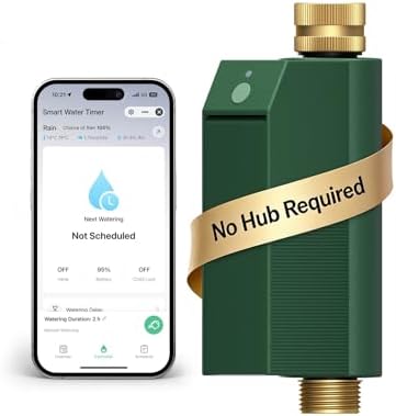 MOES WiFi Water Timer for Garden Hose with Flow Meter,No Hub Required by MOES