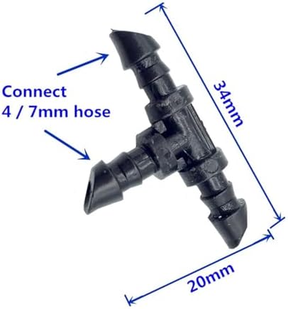 Exquisite Upgrade T Barbed for 4/7 mm Tube 3-Way Hose Splitters for Garden Drip Irrigation Hose Connector 1/4 Inch Hose 50 Pcs Durable - Image 2