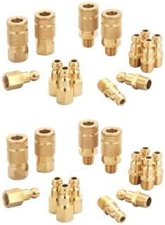 Coupler and Plug Kit (28 Piece), Automotive Type C, 1/4 Inch NPT, Solid Brass Quick Connect Air Fittings Set by TTANYAHARDWARE