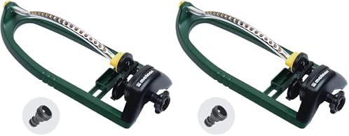 Melnor 65048-AMZ Oscillating Sprinkler with Brass Nozzles and QuickConnect Product Adapter Set, 3,400 sq. ft, Amazon Bundle (Pack of 2) by Melnor