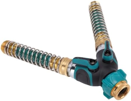 2 Way Y Garden Hose Splitter, 3/4 InchOutdoor Water Faucet Adapter with 2 Extension Hose, Coiled Spring Protectors, Full Flow Garden Hosea Y Splitter for RV - Image 3