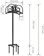 Upgraded Garden Hose Holder Stand with 4 Spikes - Heavy Duty Metal Water Hose Reel, Hose Organizer, Holds 150ft Hose for Outside Yard Lawn, Black - Image 3
