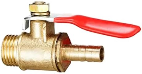 5/16 Fuel Shut Off Valve 6pcs Brass 6/8/10/12mm Red Lever Handle Ball Valve Hose Barb 1/4" 3/8" 1/2" BSP Male Thread Connector Pipe Fitting For Water Gas Fuel Drip Irrigation(6mm - 1I4 inch) - Image 4