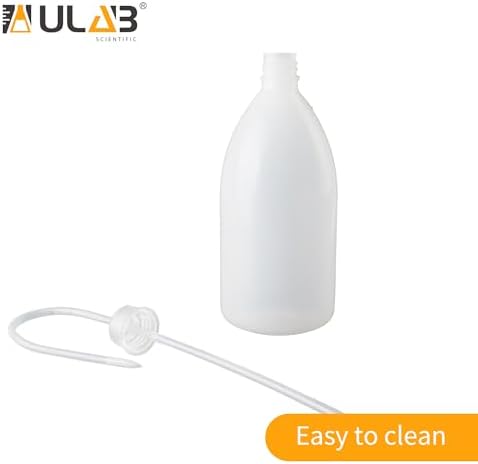 ULAB 6pcs of Vol.500ml (16oz) Wash Bottle, Narrow Mouth Squeeze Bottles, LDPE material, with Long Dispensing Tube, UWB1026 - Image 6