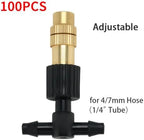 10–100Pcs Adjustable Brass Spray Nozzles with 1/4" Tee Joint - Image 2