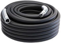 Guitrees 2026 Upgraded Garden Hose 100FT x 3/4", Heavy Duty Rubber Water Hose with Five Layered Braiding, Swivel male and female Nickel-plated Brass Fittings, 1200PSI Burst, 300PSI Working (Black) by Guitrees