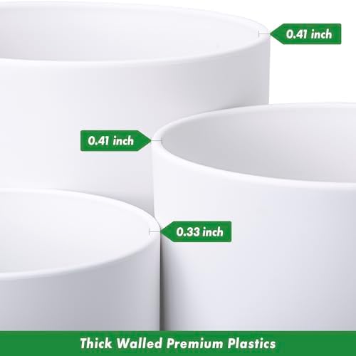 D'vine Dev 3-Pack Plastic Pots & Saucers, 12/14/16 in, White, 74-V-A-7 - Image 6