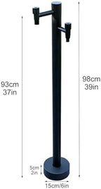 Stainless Steel Freestanding Hose Stand for Outdoor Faucet Vertical Garden Water Column for Yard Outdoor Spigot Hose Bib Holder (B 2 Holes Column with(B 2 Holes Column with Spray Gun) - Image 5