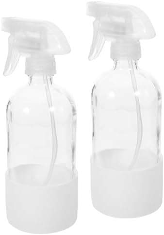 Silicone Sleeve Glass Spray Bottle Refillable with 2pcs, Ml Fine Mist by ibasenice
