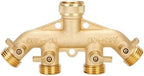 3/4 Inch 2/4-Way Brass Garden Hose Splitter Garden Tap Y-Type Watering Connector Distributor for Outdoor Faucet(4wayEU) by Unknown