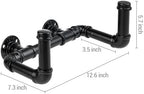 MyGift Wall Mounted Garden Water Hose Hanger, Industrial Matte Black Metal Hanging Waterhose Reel Holder Storage Rack with Decorative Dual Pipe Fittings - Image 6