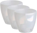 Gardenera 6.7" Deco Self Watering Pots for Indoor Plants in Transparent (Set of 3) - Decorative Flower Pot with Water Level Indicator and Drainage Cartridge for All House Plants, Flowers and Herbs by Gardenera