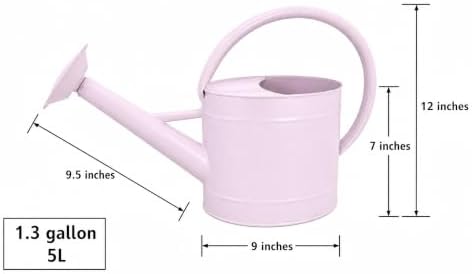 1.3 Gallon Matte Pink Metal Watering Can, Removable Spout - Image 2