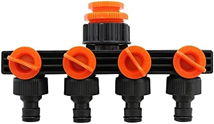 Leakproof Hose Fittings Four-way Crane Control Valve Drip Irrigation Garden Faucet Manifold Irrigation Faucet Fixed Crane 1/2", 3/4", 1" Threaded Connector by Unknown