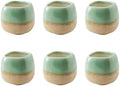 Abaodam 6pcs Mini Ceramic Flower Pot for Succulents and Bonsai, Light Green by Abaodam