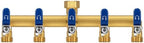5-Way Garden Hose Splitter, Heavy-Duty Brass, 3/4" GHT, Blue by Yayamz