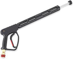 Duraaamo 5000 Psi Hot Water Pressure Washer Gun (up to 300°f) with Vented Lance, 15 Gpm High Pressure Spray Gun, 3/8" Inlet, M22 Outlet, Stainless Steel Lance for Industrial Cleaning by Duraaamo