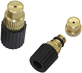 Pressure atomizing misting Sprayer, 10 Pcs Adjustable 6mm Misting Nozzles Brass Atomizing Sprayer Garden Irrigation Sprinklers Cooling Humidify Landscaping Nozzles(Black) by Unknown