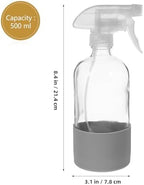 Tofficu 3pcs Reusable Glass Spray Bottles with Non-slip Silicone Base Fine Mist Sprayer for Plants and Flowers Heavy Duty Transparent Bottles for Gardening and Salon Use - Image 2
