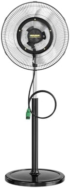ROVSUN 18" Outdoor Pedestal Misting Fan, 4-Speed High Velocity Patio Mister Fan with BLDC Motor & Spray Ring, Oscillating Waterproof Heavy Duty Standing Mist Fan for Outside Cooling, UL Listed by ROVSUN
