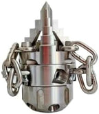 High Pressure Rotary Sewer Jetter Nozzle Kit - 40L Customized Stainless Steel Chain Root Cutter with 3 Side and 6 Rear Nozzles for Efficient Pipe Cleaning(Model 2 1I2 40L) by Unknown