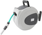 Aramox Retractable Garden Hose Reel, 65.6ft 1/2inch Auto Lock Any Length, Automatic Rewind Wall Mounted Hose Reel with 9 Pattern Nozzle, for Outdoor Watering 180 Degree Swivel Bracket - Image 4