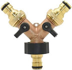 Pipe Fittings Brass 2-Way Garden Faucet Female Thread 3/4 Y Irrigation Valve Manifold Quick Connector Garden Hose Manifold 1 Set (Color : BSP) - Image 6